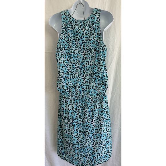 Tommy Bahama Leopard Print Drawstring Tank Swim Dress Tropical Cover Up Sz M - Picture 2 of 6